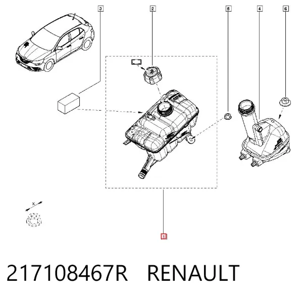 Бачок системи охолодження 217108467R Renault (RVI)