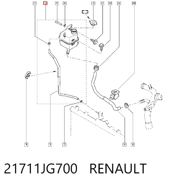 Бачок системи охолодження 21711JG700 Renault (RVI)