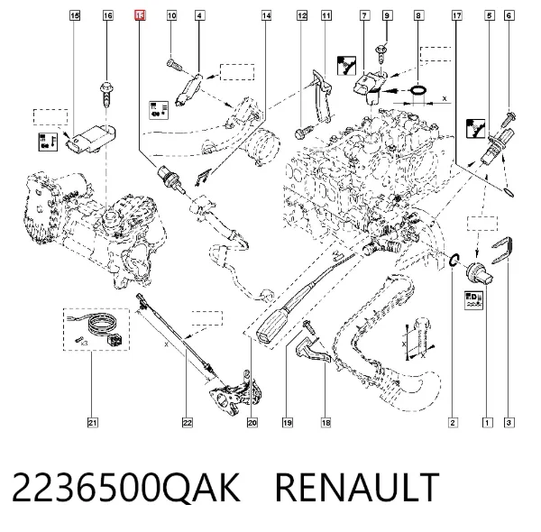 Датчик тиску вихлопних газів 2236500QAK Renault (RVI)