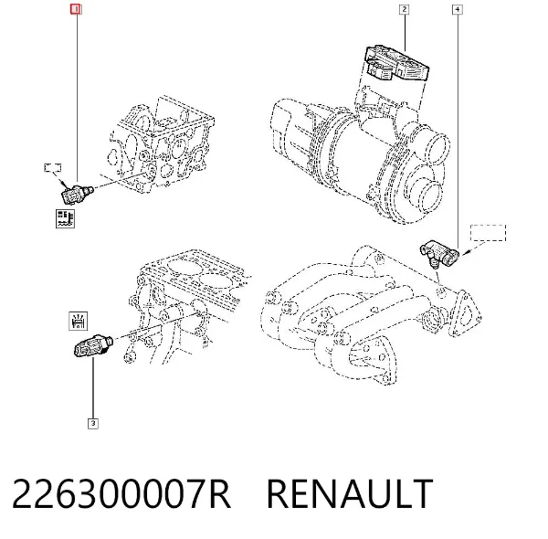 Датчик температури охолоджуючої рідини 226300007R Renault (RVI)