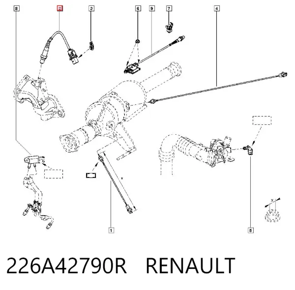 Лямбдазонд, датчик кисню до каталізатора 226A42790R Renault (RVI)