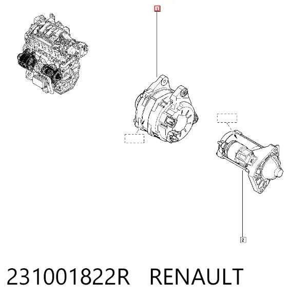 Генератор 231001822R Renault (RVI)
