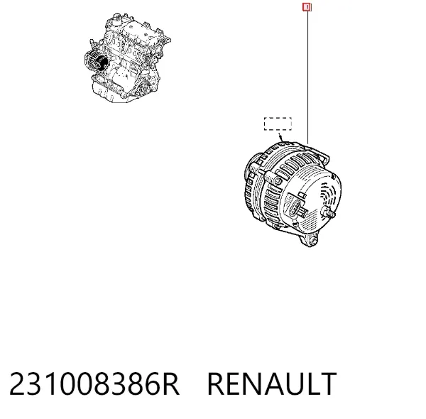 Генератор 231008386R Renault (RVI)