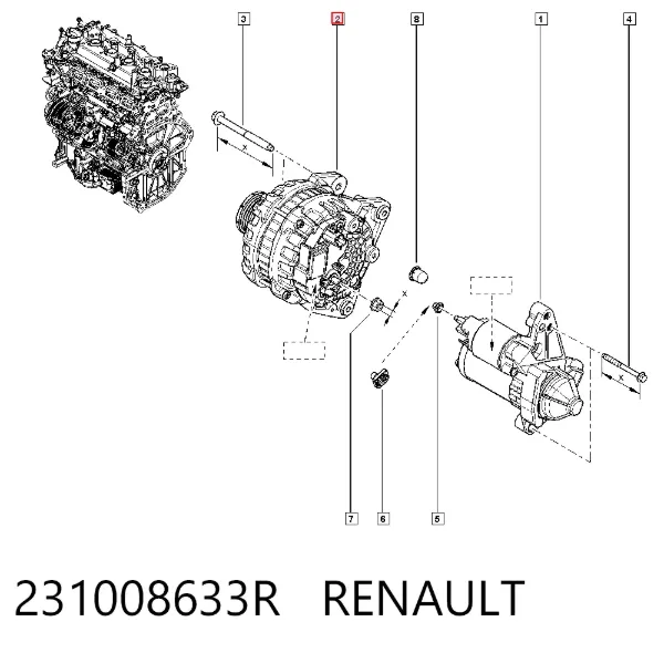 Генератор 231008633R Renault (RVI)