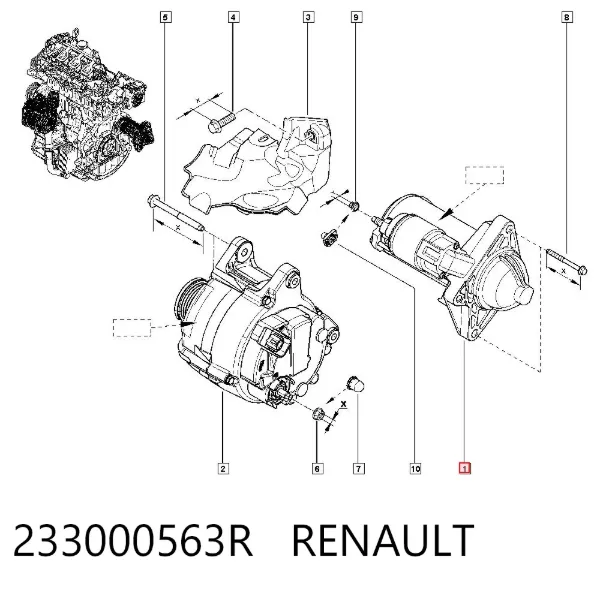Стартер 233000563R Renault (RVI)