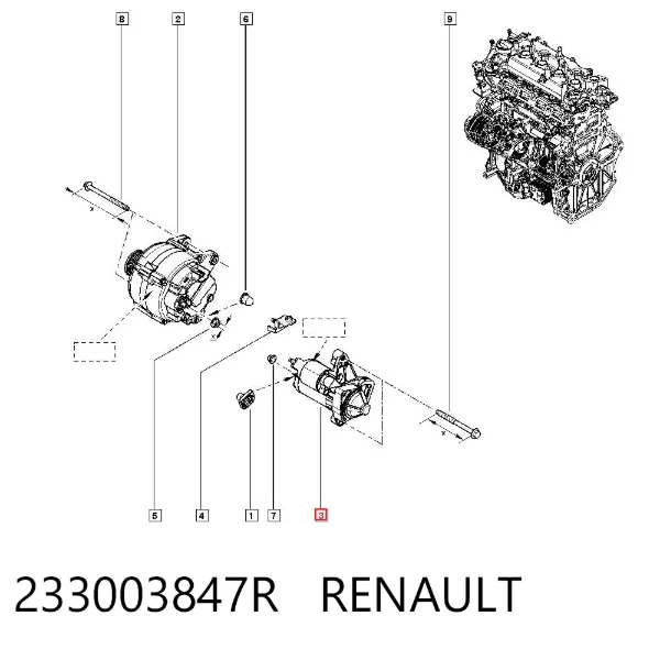 Стартер 233003847R Renault (RVI)