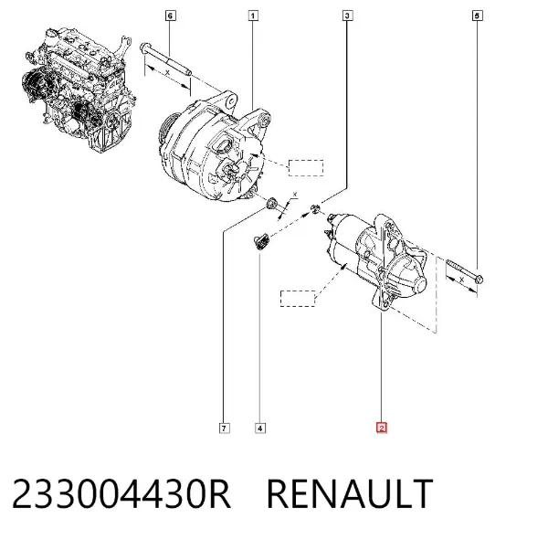 Стартер 233004430R Renault (RVI)