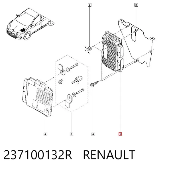 Електронний блок керування двигуном 237100132R Renault (RVI)
