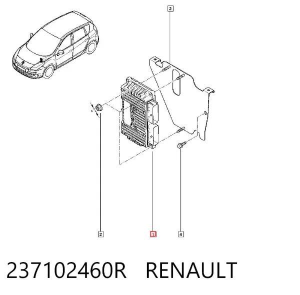 Електронний блок керування двигуном 237102460R Renault (RVI)