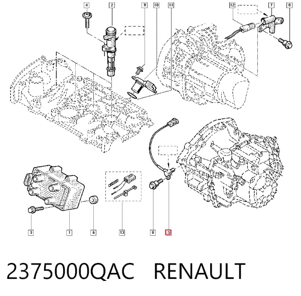 Датчик колінвала 2375000QAC Renault (RVI)