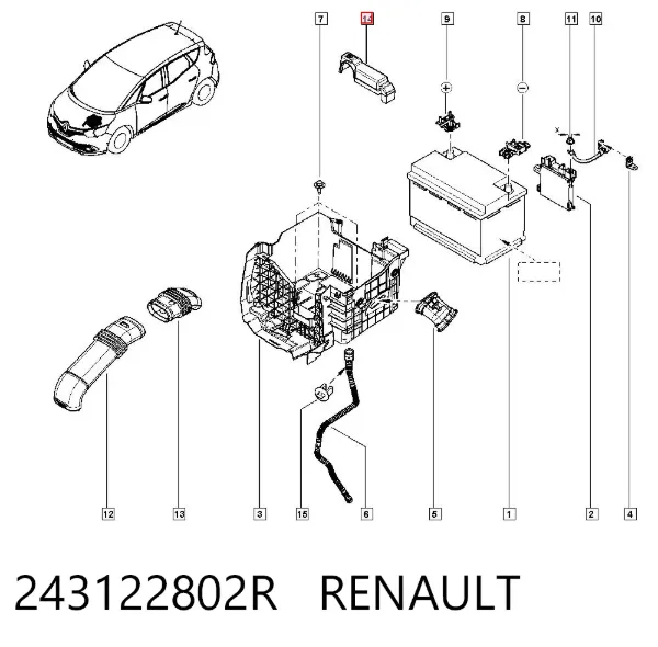 Кришка клемми АКБ 243122802R Renault (RVI)