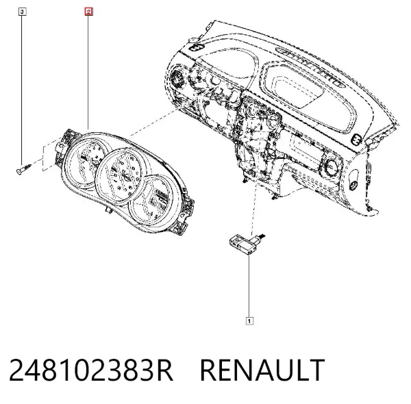 Приладова дошка-щиток приладів 248102383R Renault (RVI)