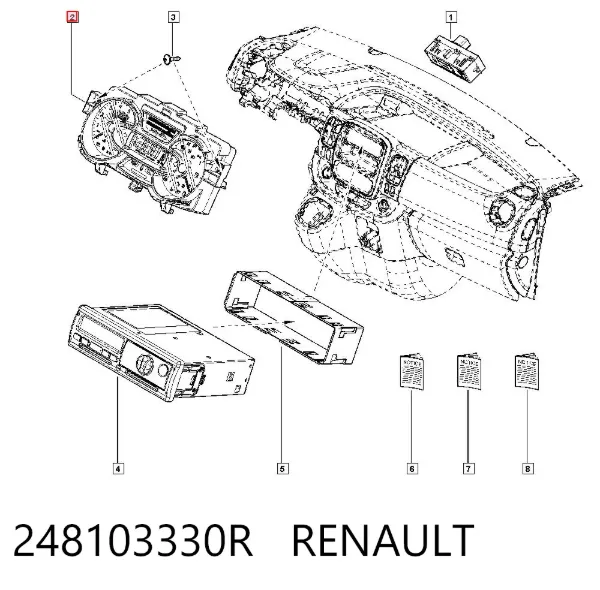 Приладова дошка-щиток приладів 248103330R Renault (RVI)