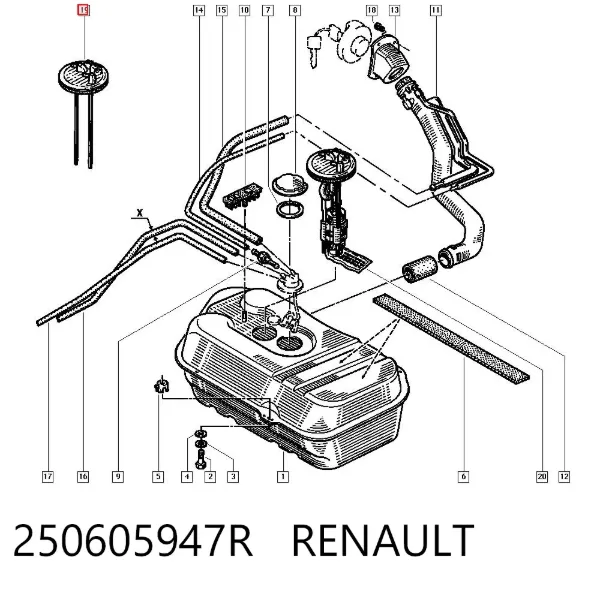 Бензонасос 250605947R Renault (RVI)