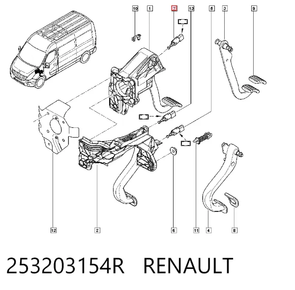 Жабка тормозу 253203154R Renault (RVI)