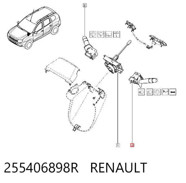 Перемикач підрульовий, лівий 255406898R Renault (RVI)