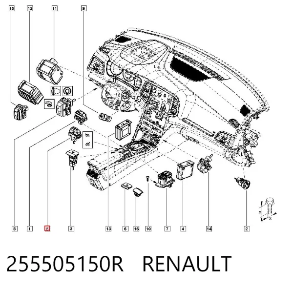 Перемикач керування круїз контролем 255505150R Renault (RVI)