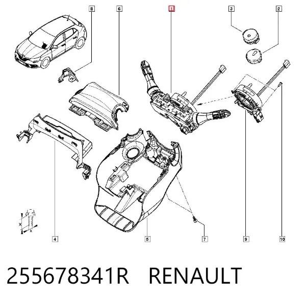Підрульовий перемикач 255678341R Renault (RVI)