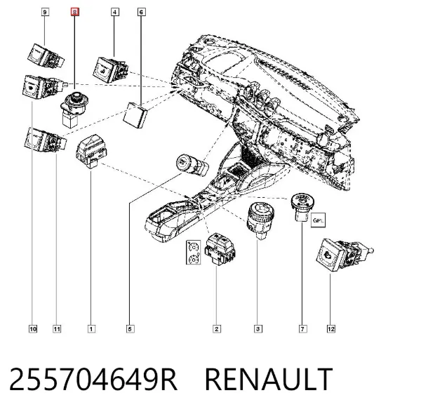 Блок керування дзеркалами заднього виду 255704649R Renault (RVI)