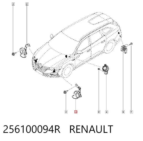 Сигнал звуковий (клаксон) 256100094R Renault (RVI)