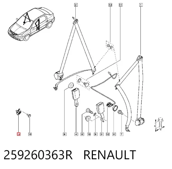 Звуковий дзвінок сигналізації 259260363R Renault (RVI)