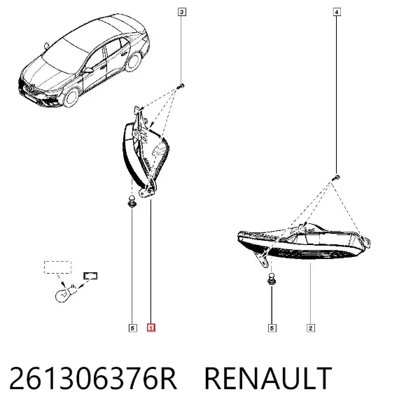 Вказівник повороту правий 261306376R Renault (RVI)