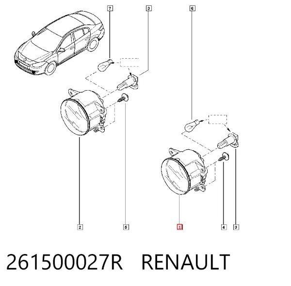 Фара протитуманна, ліва/права 261500027R Renault (RVI)