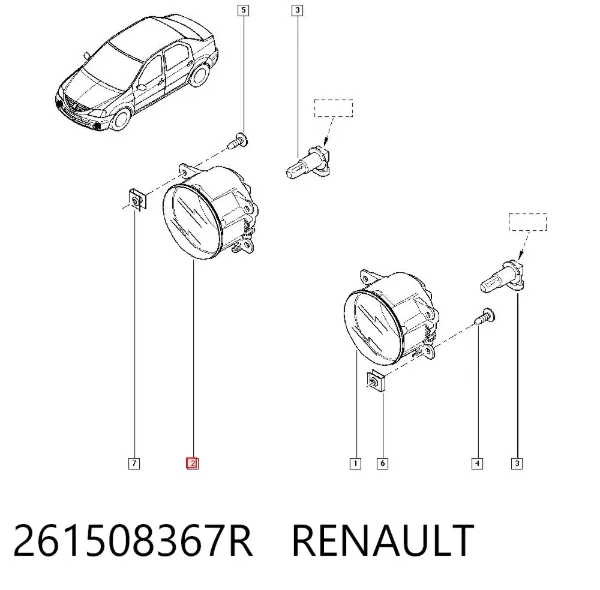 Фара протитуманна, ліва/права 261508367R Renault (RVI)