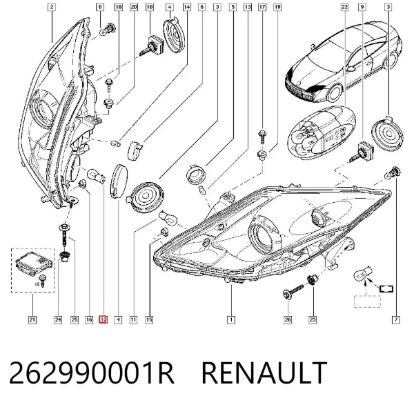 Лампочка 262990001R Renault (RVI)