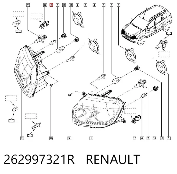 Лампочка 262997321R Renault (RVI)