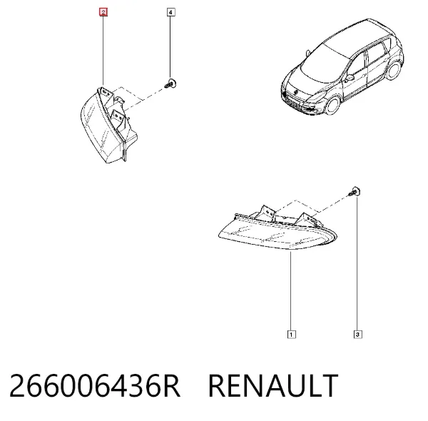 Фара денного світла, права 266006436R Renault (RVI)