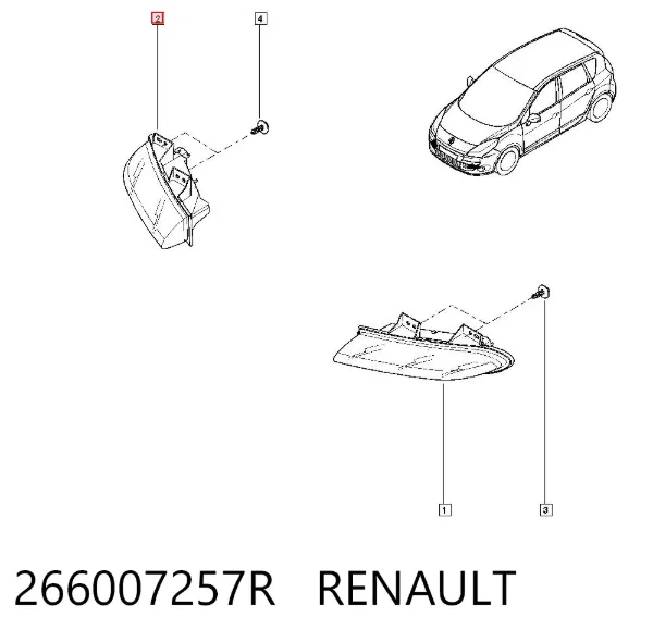 Фара денного світла, права 266007257R Renault (RVI)