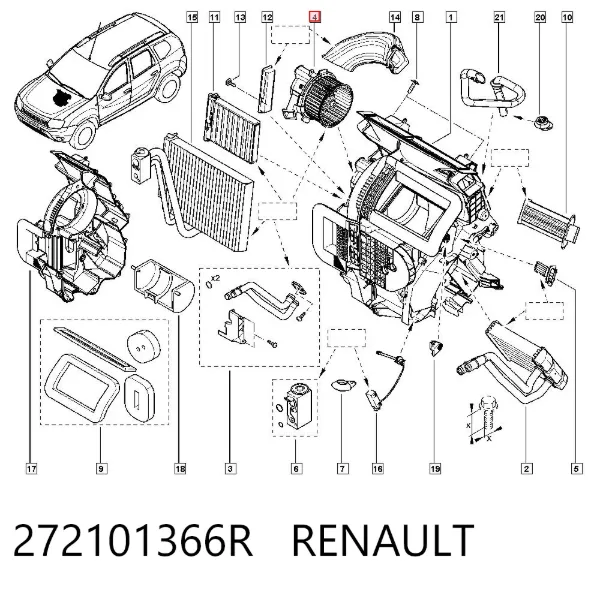 Вентилятора пічки 272101366R Renault (RVI)