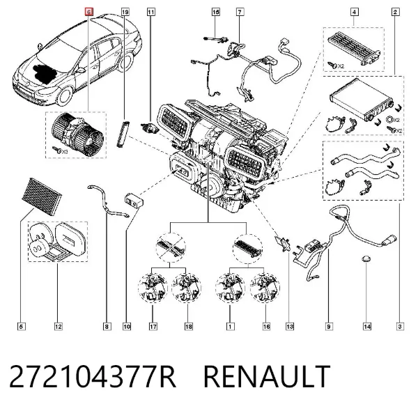 Вентилятора пічки 272104377R Renault (RVI)