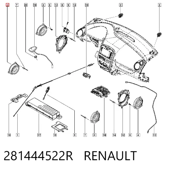 Динамік передньої двері 281444522R Renault (RVI)