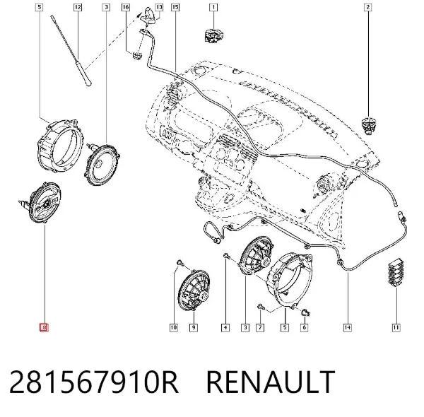 Динамік передньої двері 281567910R Renault (RVI)