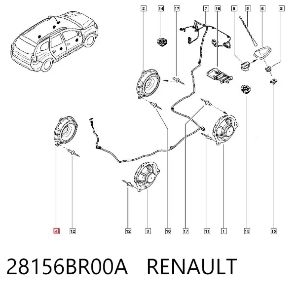 Динамік передньої двері 28156BR00A Renault (RVI)