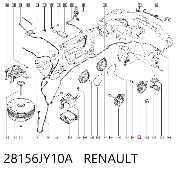 Динамік передньої двері 28156JY10A Renault (RVI)