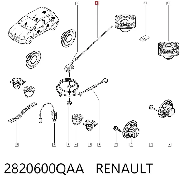 Шток антени 2820600QAA Renault (RVI)