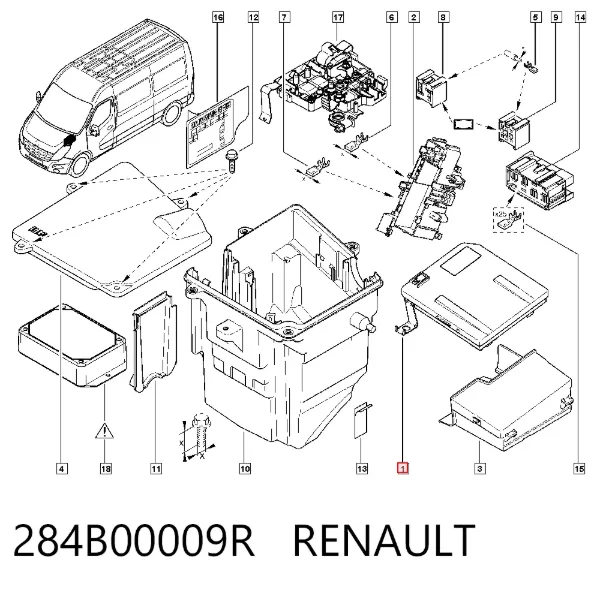 Блок запобіжників 284B00009R Renault (RVI)