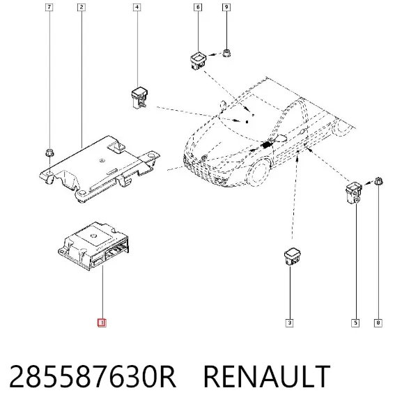 Модуль-процесор керування подушки безпеки 285587630R Renault (RVI)