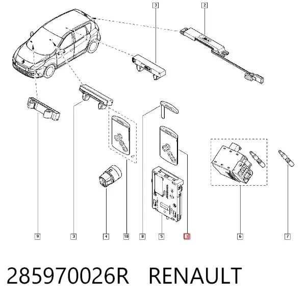 Ключ замка запалювання 285975779R Nissan/Infiniti