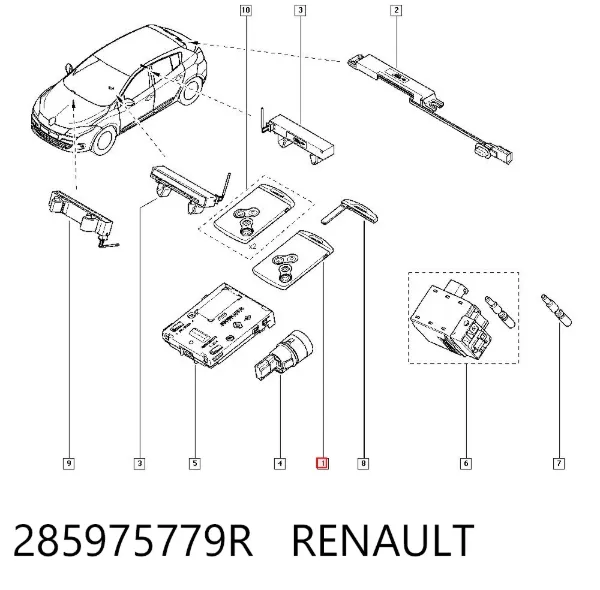 Ключ замка запалювання 285975779R Renault (RVI)