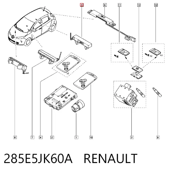 Антена/кільце имобілайзера 285E5JK60A Renault (RVI)