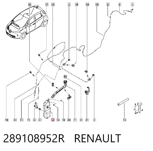 Бачок омивача 289108952R Renault (RVI)