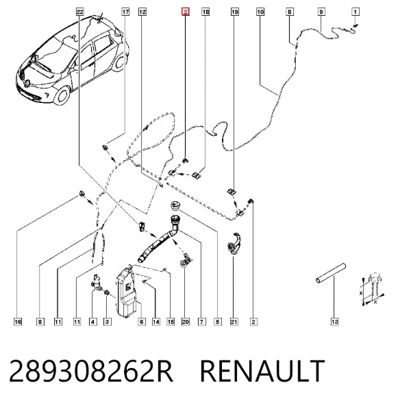 Форсунка омивача 289308262R Renault (RVI)