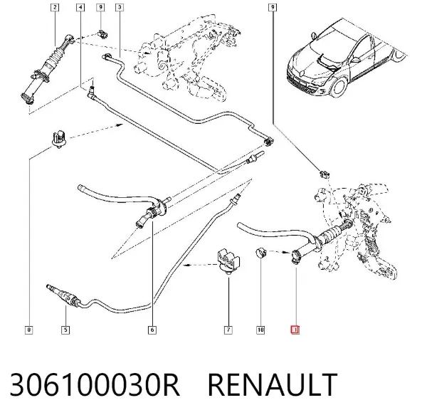 Головний циліндр зчеплення 306100030R Renault (RVI)