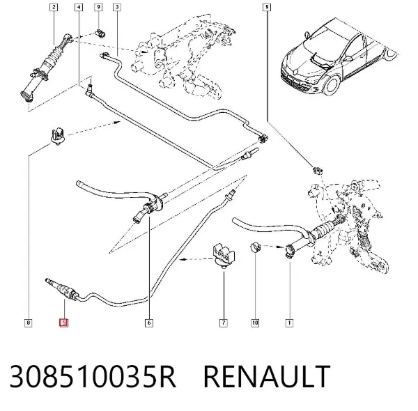 Шланг зчеплення Renault Scenic GRAND III