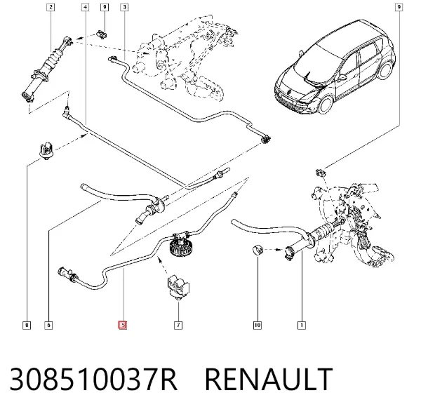 Шланг зчеплення 308510037R Renault (RVI)