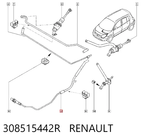 Шланг зчеплення 308515442R Renault (RVI)